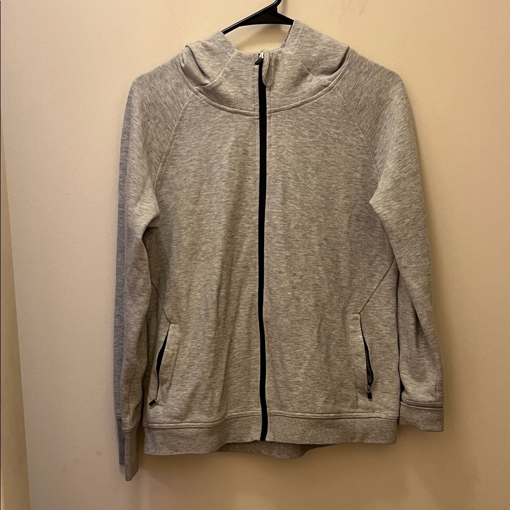 GAP fit Light Gray Zip-Up Hoodie size large